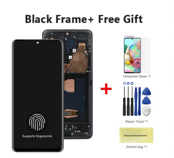 Para Samsung S20 Ultra G988B AMOLED marco de pantalla LCD reemplazo del digitalizador de pantalla táctil con soporte de huellas dactilares para S20 Ultra