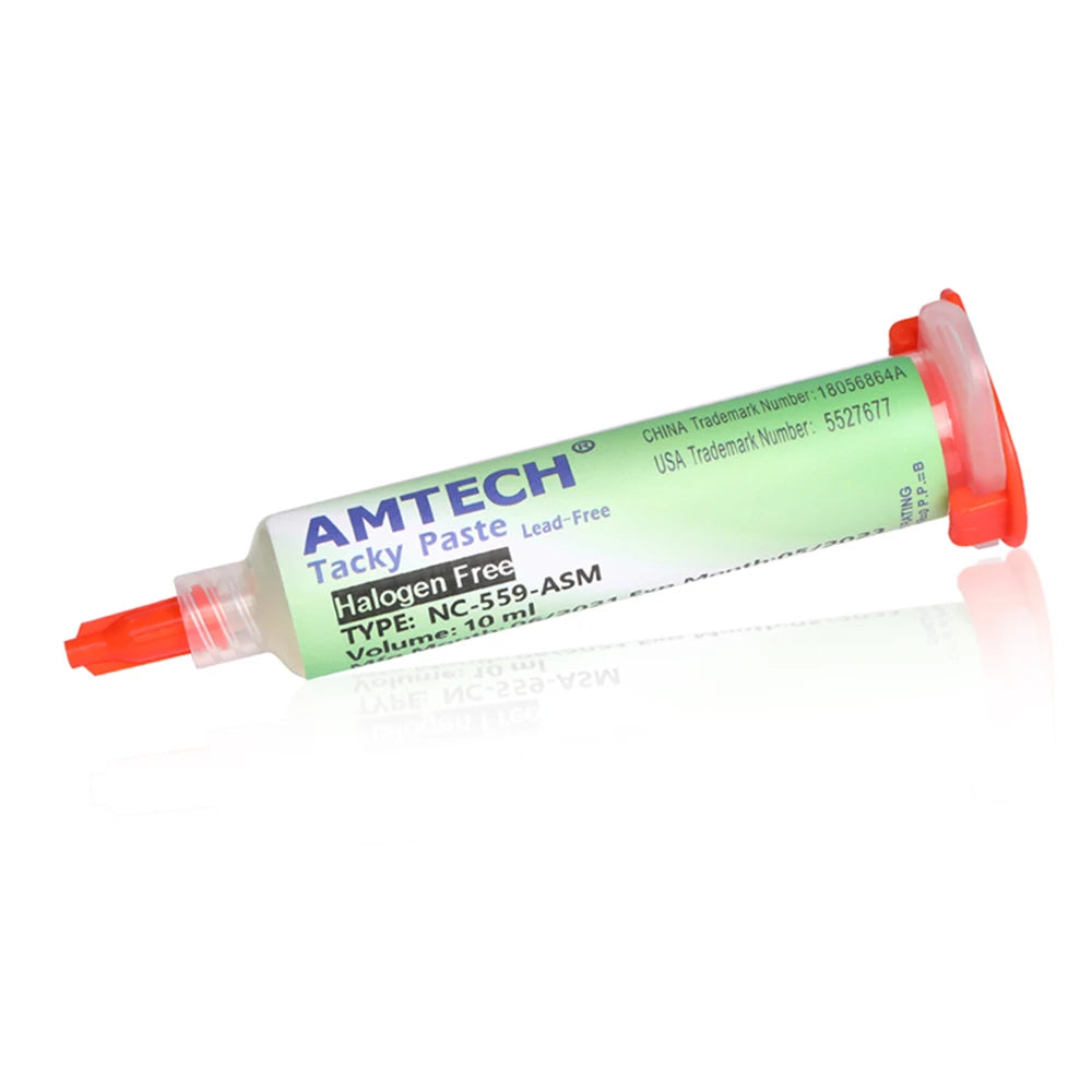 Flux Soldadura Amtech NC-559 en Jeringa (10ml) para Electrónica/BGA/SMD/PCB Reparación