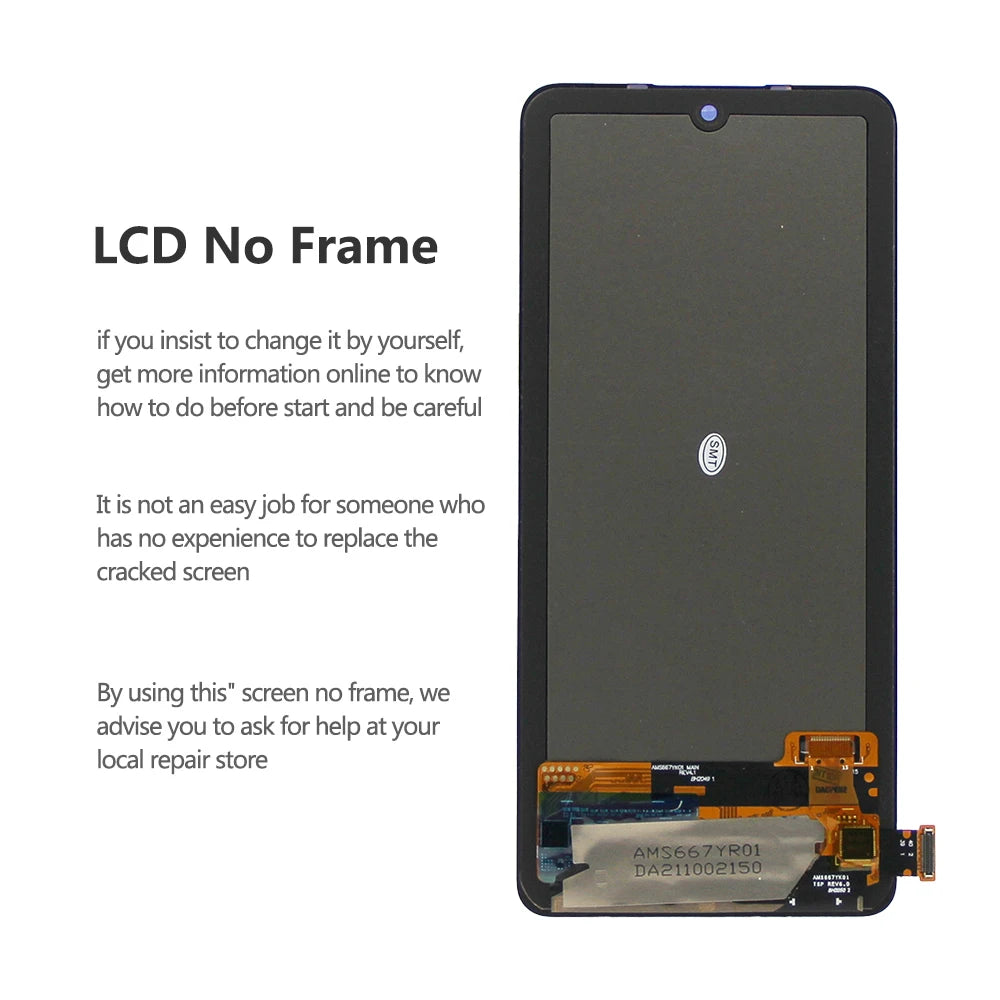 6.67'' AMOLED For Xiaomi Redmi Note 12 Pro 4G LCD Display Touch Screen With Frame Digitizer Assembly 2209116AG 2209116AG Screen