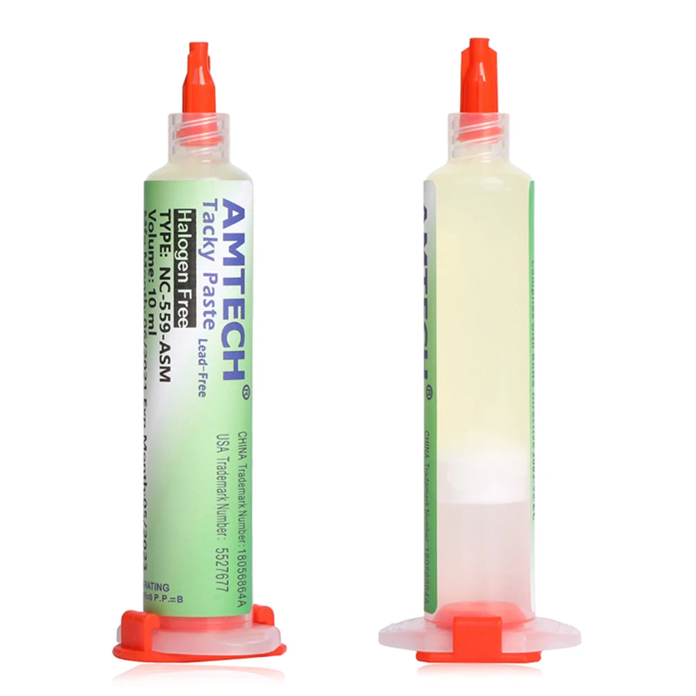 Flux Soldadura Amtech NC-559 en Jeringa (10ml) para Electrónica/BGA/SMD/PCB Reparación