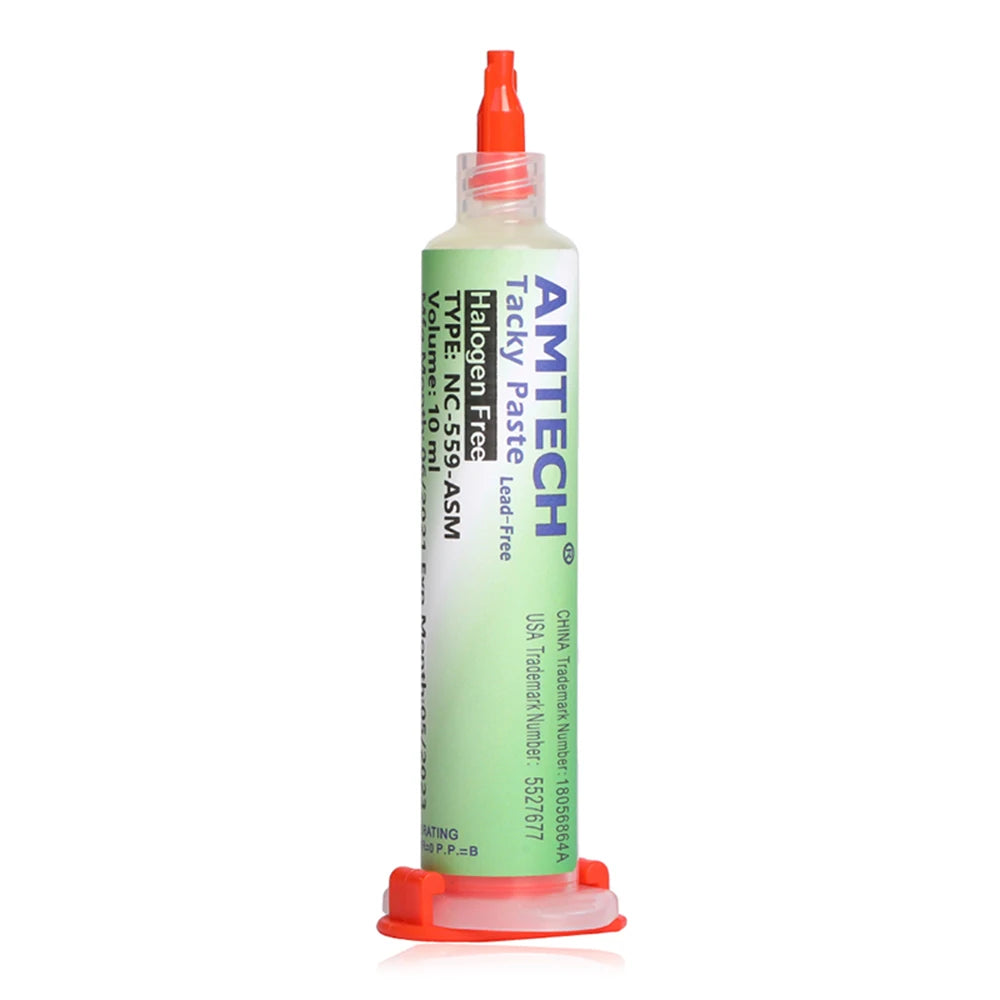 Flux Soldadura Amtech NC-559 en Jeringa (10ml) para Electrónica/BGA/SMD/PCB Reparación