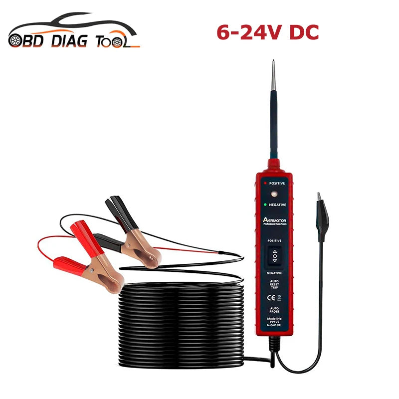 Tester Circuito Voltaje DC Auto/Camión (6V-24V) - Sonda Eléctrica con Display Digital LED (Último Modelo)