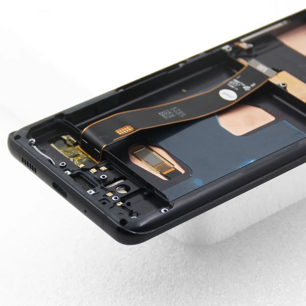 Para Samsung S20 Ultra G988B AMOLED marco de pantalla LCD reemplazo del digitalizador de pantalla táctil con soporte de huellas dactilares para S20 Ultra