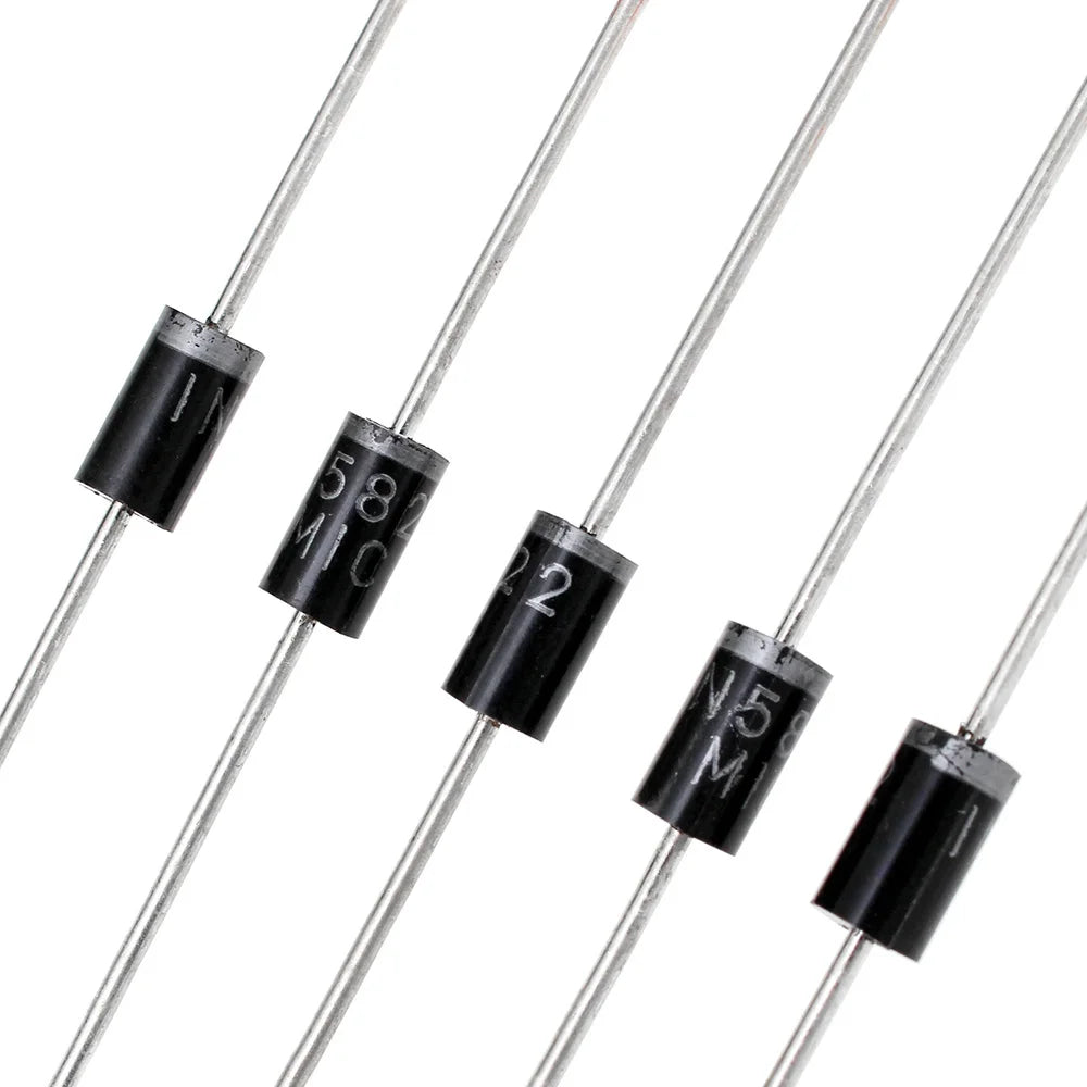 Kit Surtido Diodos THT (Rectificador/Schottky/Switching) - 8 Valores (1N4148, 1N4007, 1N58xx, FRxxx) (Total 100 Piezas)