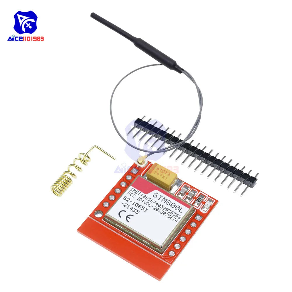 Módulo GSM/GPRS DIYMORE SIM800L Core (Quad-Band, Serial TTL) con Interfaz IPEX, Antena y Ranura Micro SIM para Arduino