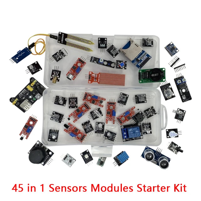 Kit Inicio Módulos Sensores (45 en 1) para Arduino UNO R3/MEGA2560 (Superior a Kit 37 en 1)
