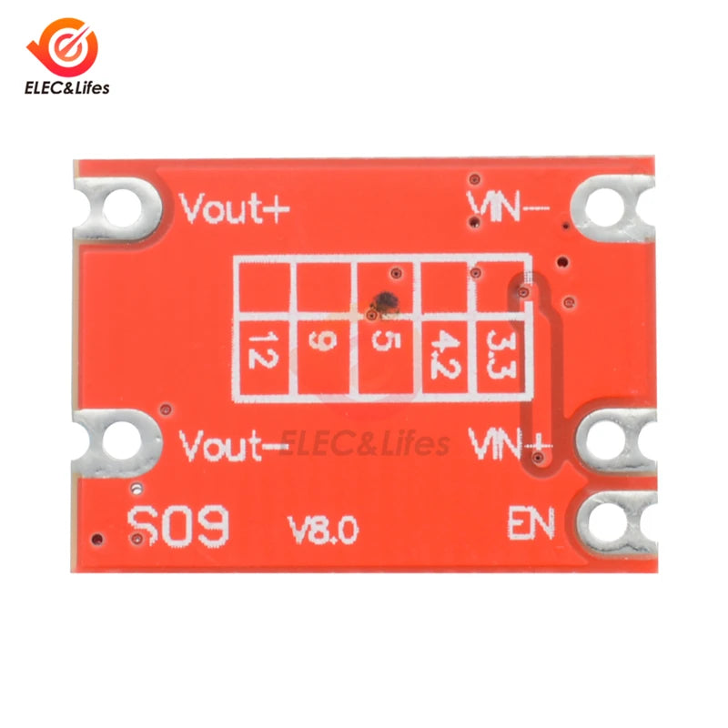 Lote 5 Pcs Módulo Automático Buck/Boost DC-DC 2.5V-15V a 3.3V/4.2V/5V/9V/12V Regulador Voltaje Step-Up/Down