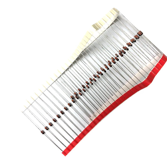 Diodo Zener DO-35 BZX55C (0.5W / 1/2W, 2V-4.3V) - Pack 50 Unidades (Valores Surtidos)