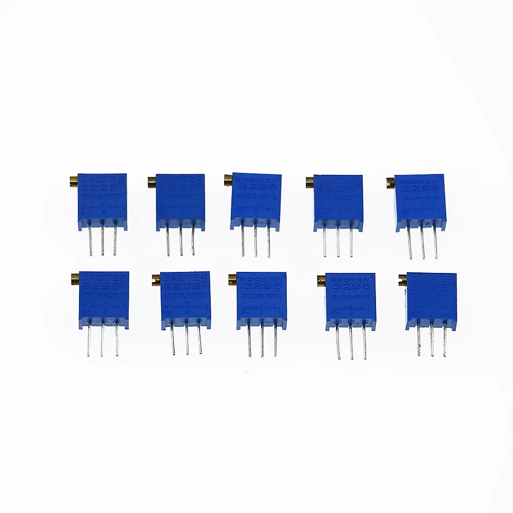 50pcs 3296X series 100R 500R 1K 2K 5K 10K 20K 50K 100K 500K multi-turn potentiometer 10K Variable resistors With box set
