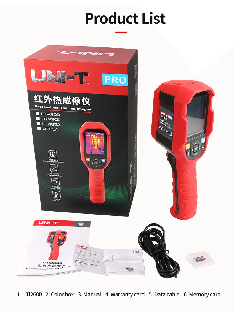 Termógrafo Infrarrojo UNI-T UTi260B / UTi260A HD (256x192) - Cámara Térmica Portátil Scanner IR (Batería Incluida)