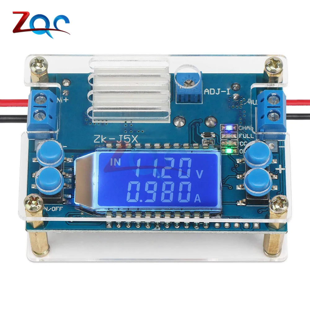 Módulo Fuente Alimentación Buck Ajustable DC 6.5-36V a 1.2-32V 5A CC/CV con Display LCD Digital y Carcasa