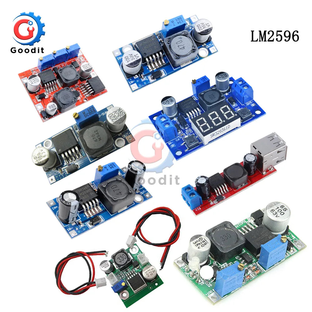 Módulo Convertidor Buck LM2596S DC-DC 3.2V-40V a 1.25V-35V 2A Ajustable Step-Down