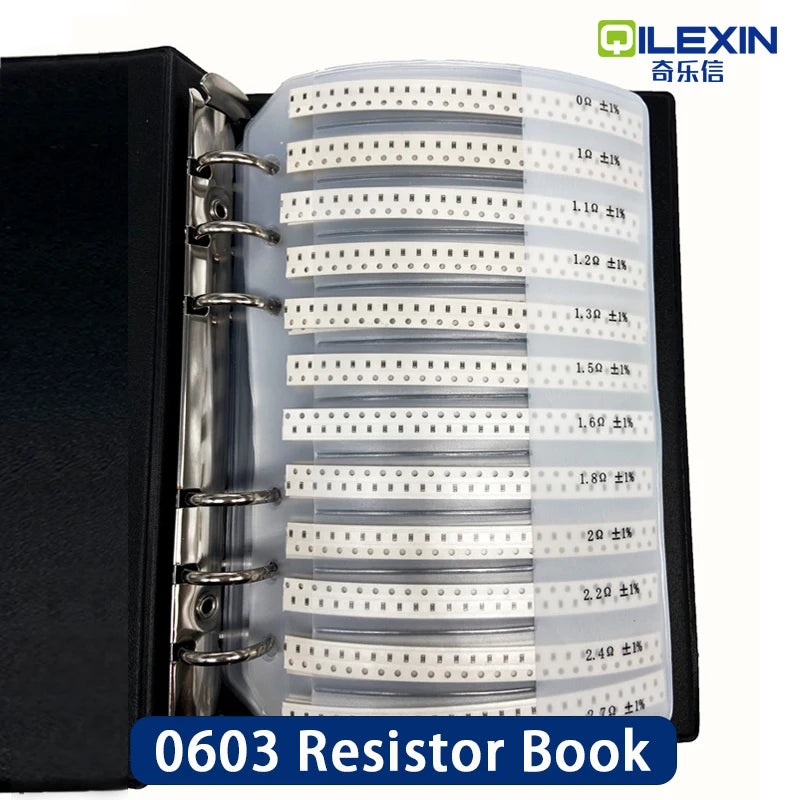 Libro Muestrario Resistencias SMD (0R-10M, 1%, 170/400 Valores, 0201-1206) DIY FR-07