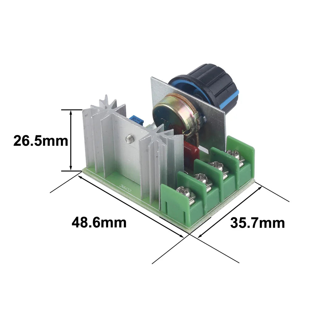 Regulador Voltaje AC 220V 2000W/4000W Tiristor Alta Potencia Dimmer Control Velocidad/Temperatura