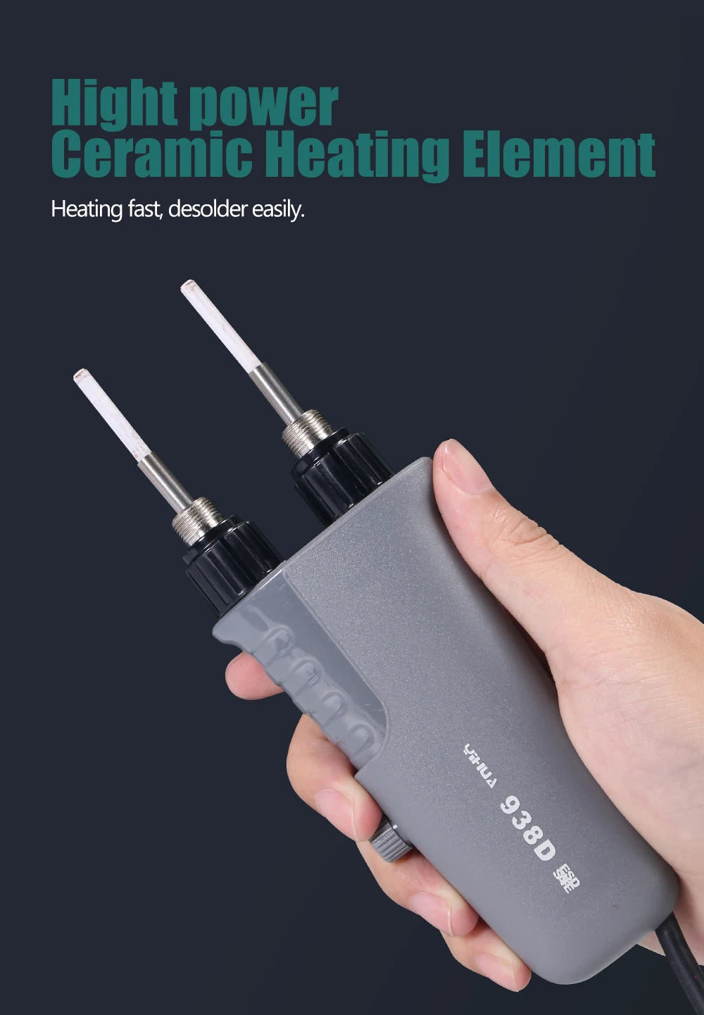 YIHUA 938D Portable Tweezers Soldering Station 110V 220V Soldering Iron Station Chip Desoldering Kit Set SMD Welding Equipment