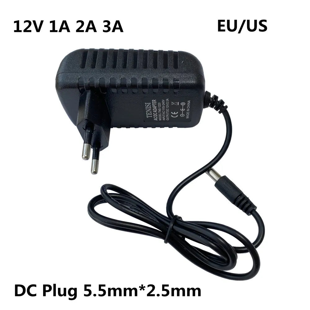 Adaptador Fuente Alimentación Universal AC 110-240V a DC 12V 1A/2A/3A Cargador EU/US para Tira LED/TV