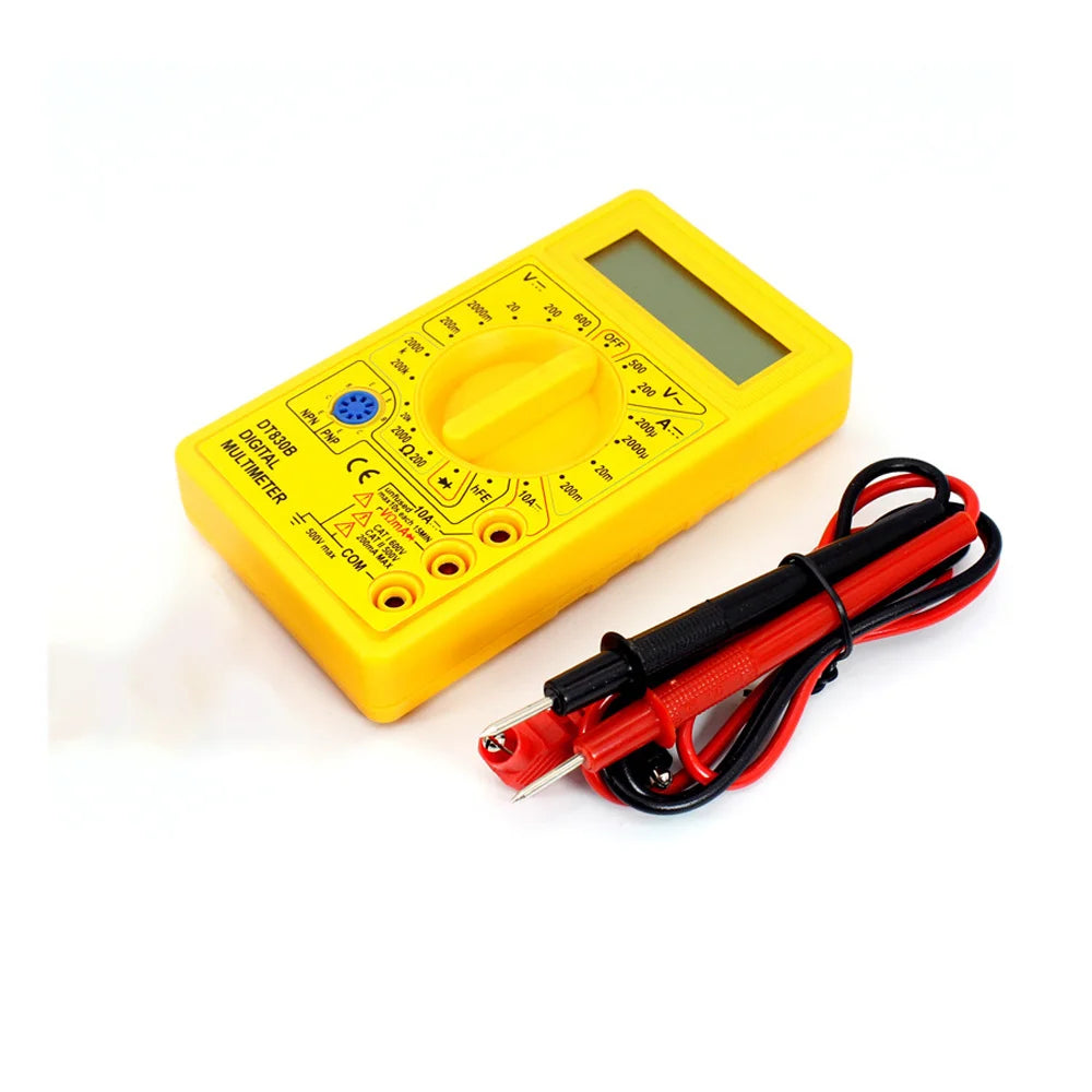 Multímetro Digital DT-830B AC/DC - Amperímetro, Ohmetro, Voltímetro (750V/1000V) + Puntas Prueba