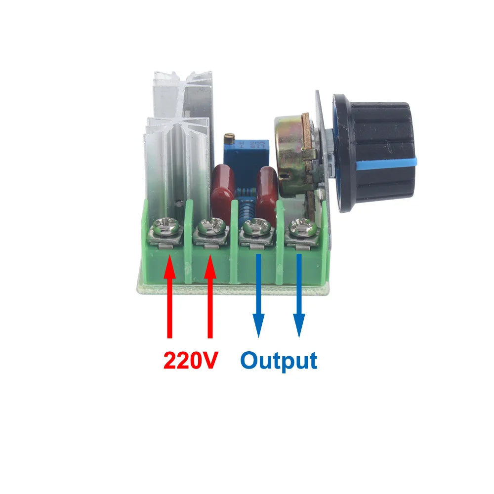 Regulador Voltaje AC 220V 2000W/4000W Tiristor Alta Potencia Dimmer Control Velocidad/Temperatura