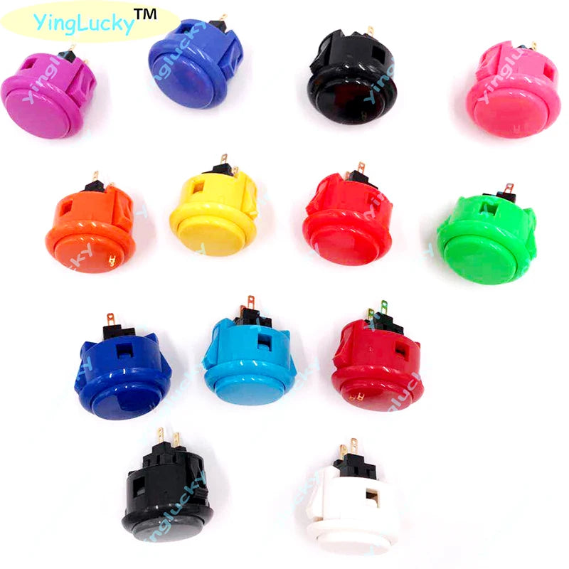 Botones Pulsadores Originales Sanwa OBSF-30 / OBSF-24 (30mm/24mm) para Arcade Box/Pandora/PS3/PS4/Raspberry Pi/MAME (10 Unidades)