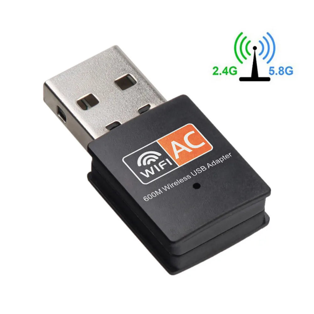 Adaptador USB WiFi 600Mbps Doble Banda (2.4G/5G) 802.11ac Mini Tarjeta Red Inalámbrica Receptor