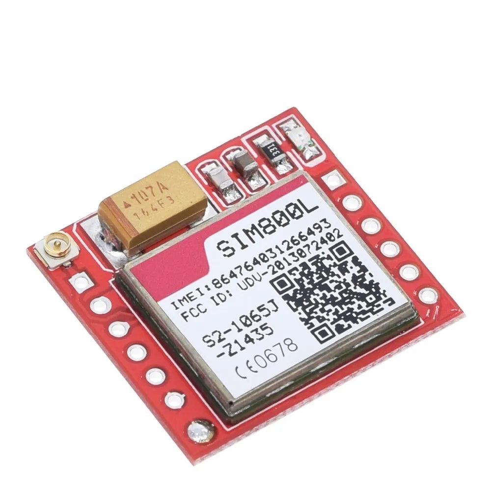 Kit Módulo GSM/GPRS SIM800L Pequeño (MicroSIM, Quad-Band, Serial TTL) Placa Core con Antena DIY