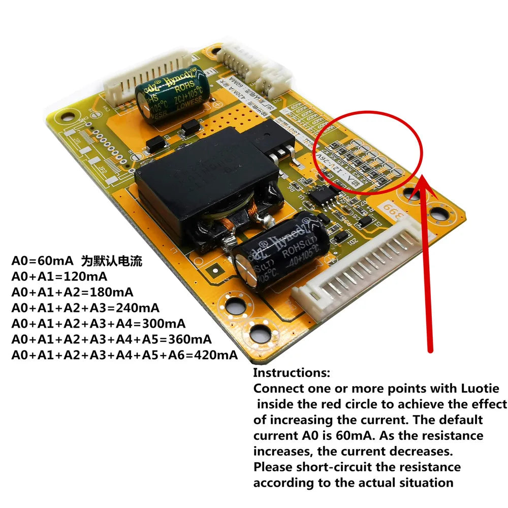 Placa Driver Backlight LED Universal GYD-399 Corriente Constante para TV LCD 26-55" Booster