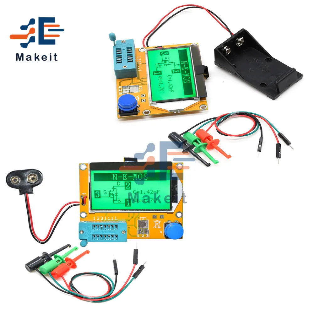 Tester Transistor Digital LCR-T4 Mega328 (Backlight) - Medidor ESR Diodo, Triodo, Capacitancia (MOS/PNP/NPN/LCR)