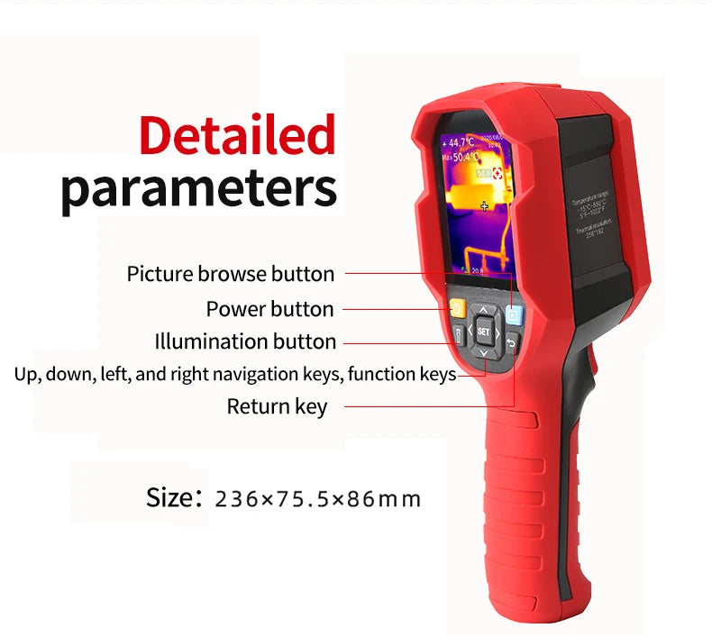 Termógrafo Infrarrojo UNI-T UTi260B / UTi260A HD (256x192) - Cámara Térmica Portátil Scanner IR (Batería Incluida)