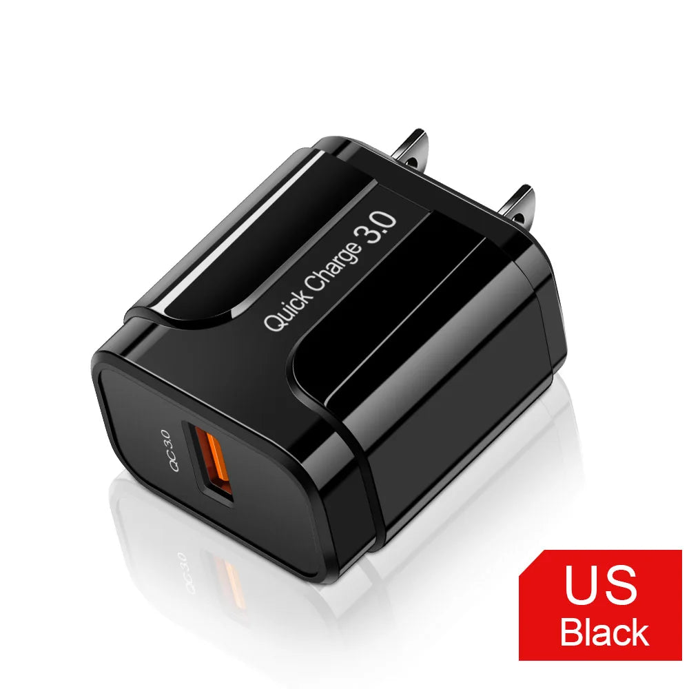 Cargador USB QC 3.0/4.0 (5V 3A) Carga Rápida Universal para Teléfonos Móviles/Tablets iPhone/Xiaomi/Samsung S20