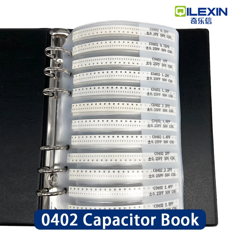 Libro Muestrario (Sample Book) Capacitores SMD - Varios Tamaños (0201 a 1206) y Valores - 80/90/92 Valores