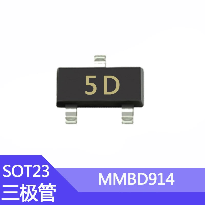 Diodo Switching SMD MMBD914 (Marcado 5D) SOT-23 0.3A 100V - Lote 100 Piezas