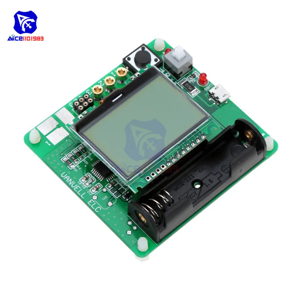 Tester Transistor Multifunción DIYMORE MG328 LCD Inductor Capacitor Medidor Detector + Pinzas Cocodrilo