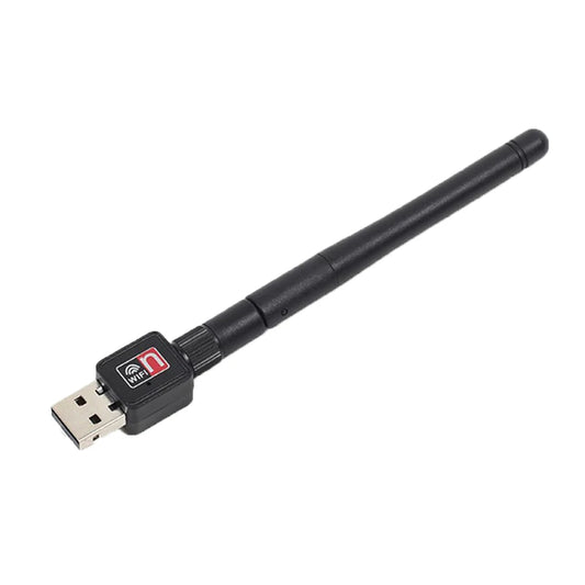 Mini Adaptador USB 2.0 WiFi Inalámbrico 150Mbps (802.11n/g/b) Dongle LAN 2dB con Antena (Chip MT7601/RTL8188)