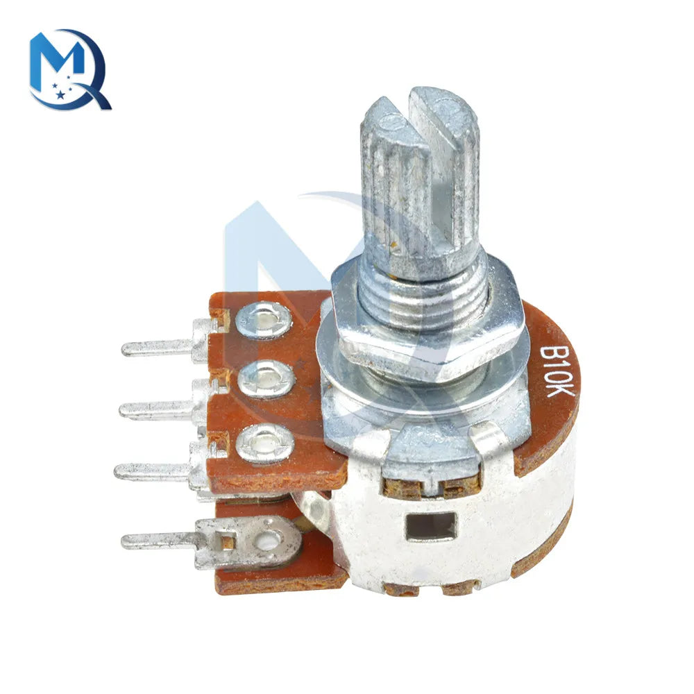 5pcs WH148 B1K B2K B5K B10K B20K B50K B100K B500K 6 pin Shaft Amplifier Dual Stereo Potentiometer 1K 5K 10K 50K 100K 500K 1M Ohm