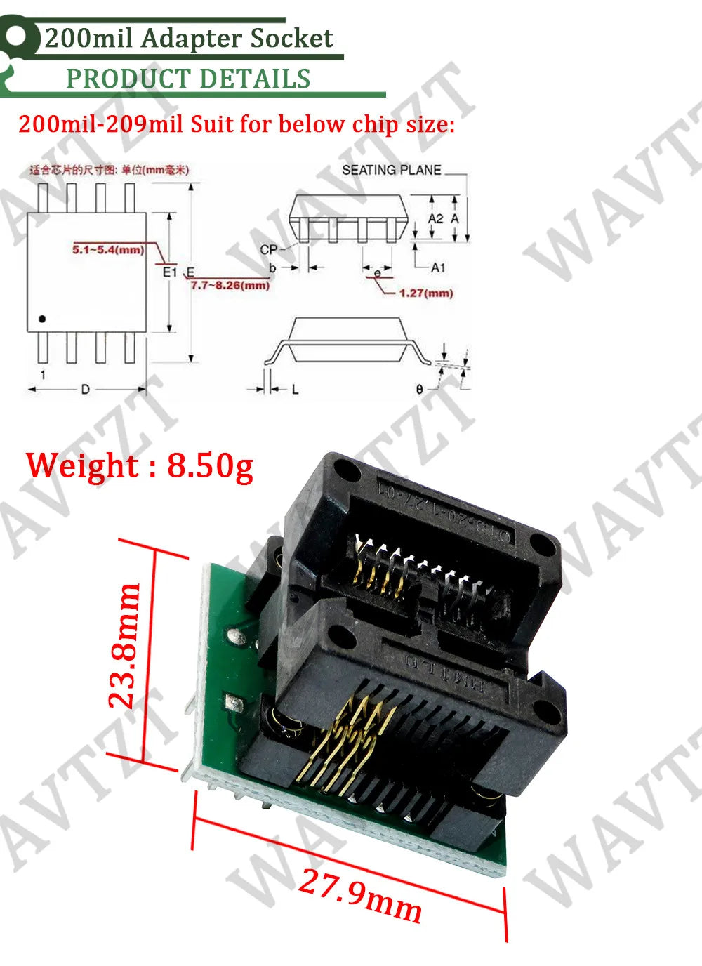 Kit Programador USB CH341A 24/25 Series EEPROM Flash BIOS + Clip Test SOIC8/SOP8 + Adaptador 1.8V + Adaptador SOIC8/SOP16