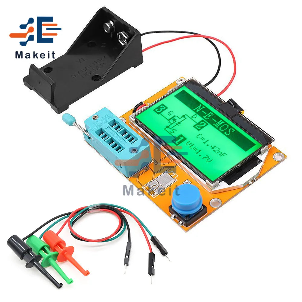 Tester Transistor Digital LCR-T4 Mega328 (Backlight) - Medidor ESR Diodo, Triodo, Capacitancia (MOS/PNP/NPN/LCR)