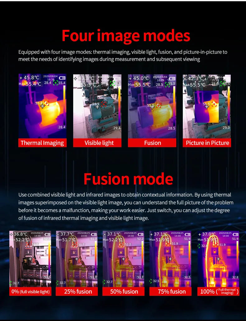 Cámara Termográfica Industrial UNI-T UTi260B HD (256x192) - Imagen Térmica Mantenimiento Eléctrico/Circuitos