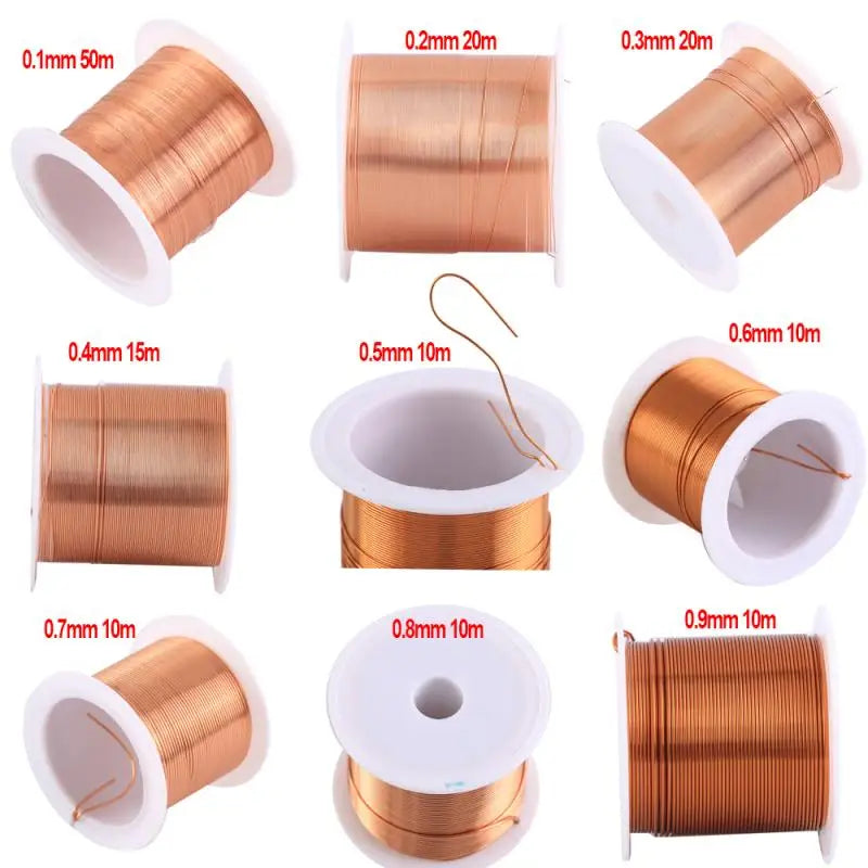 Alambre Cobre Esmaltado (0.06mm - 1.2mm) para Bobinado / Imán (1-3 Rollos)