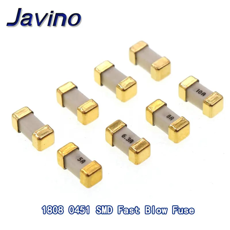 5PCS Gold 1808 125V 250V AC 0451 SMD Fast blow Fuse 0.5A 1A 2A 3A 4A 5A 6.3A 8A 10A 12A 15A 500MA 750MA 0451 ultra-rapid fuses