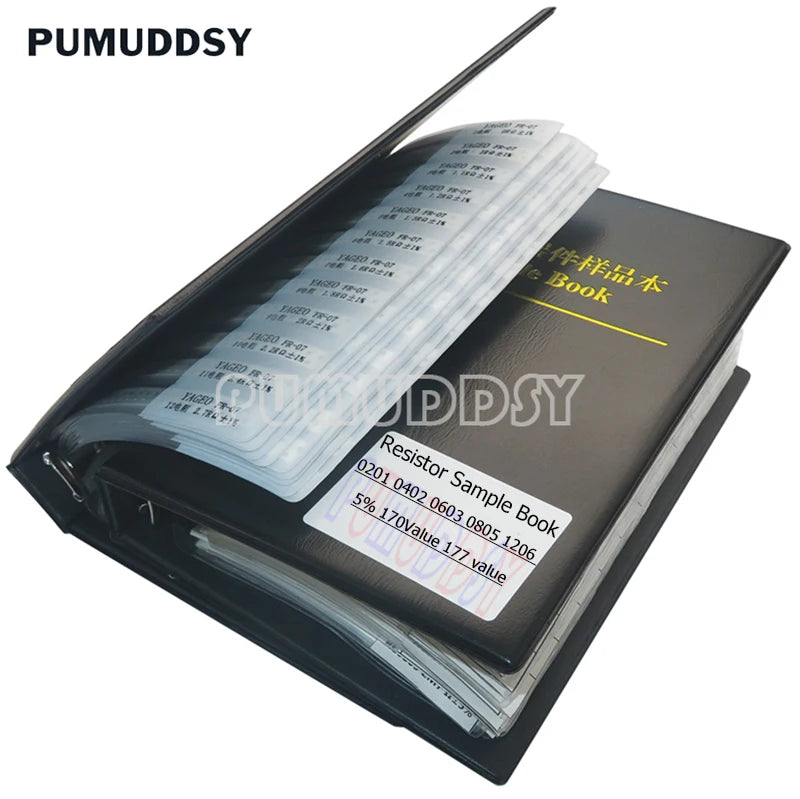 Libro Muestrario Resistencias SMD (0201-1206, 5%, Varios Formatos: 4250/8500/8850 Piezas) - Kit Surtido 1R-10M