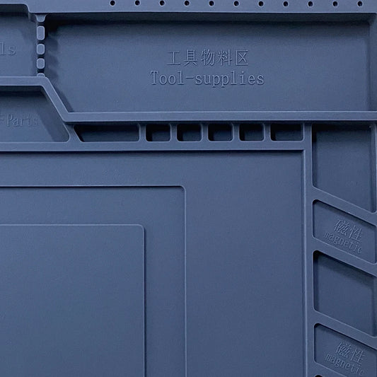 Alfombrilla Silicona S-160 (45x30cm) Plataforma Escritorio para Estación Soldadura (Aislamiento Térmico Magnético Reparación Teléfono/PC)