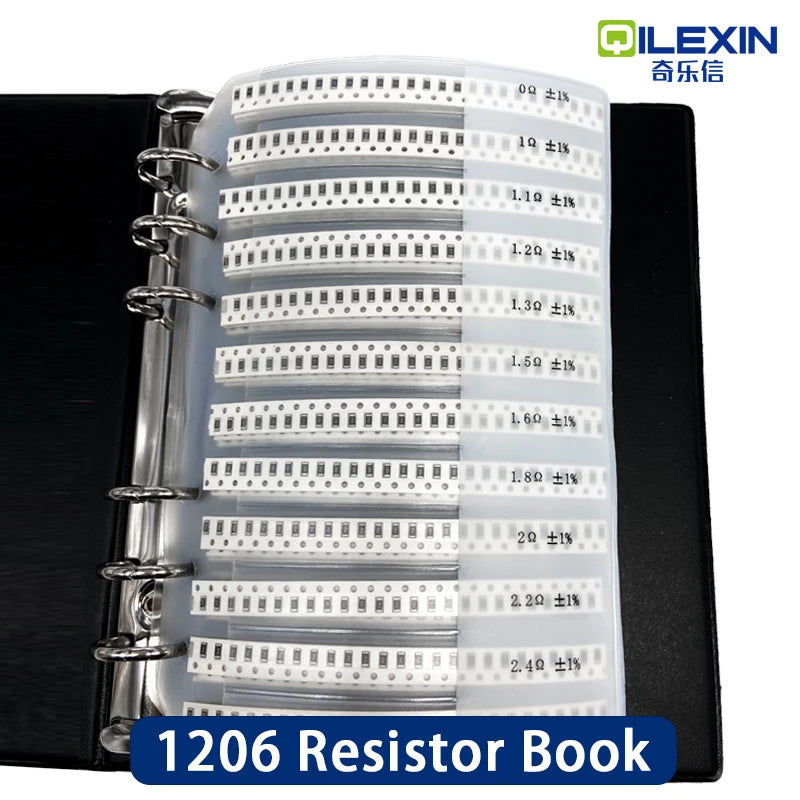 Libro Muestrario Resistencias SMD (0R-10M, 1%, 170/400 Valores, 0201-1206) DIY FR-07