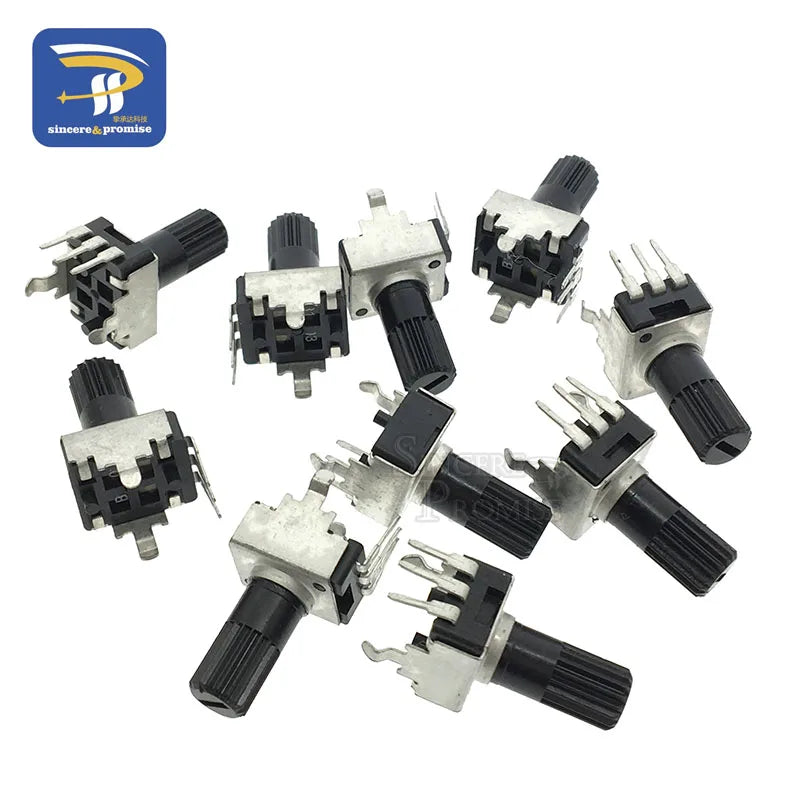 10PCS RV09 Vertical 12.5mm Shaft 1K 2K 5K 10K 20K 50K 100K 1M 0932 Adjustable Resistor 9 Type 3Pin Seal Rotary Potentiometer