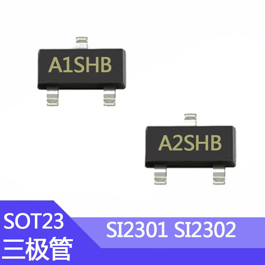 Transistor MOSFET P-Channel SI2301 (A1SHB) / N-Channel SI2302 (A2SHB) SOT-23 - Lote 100 Piezas