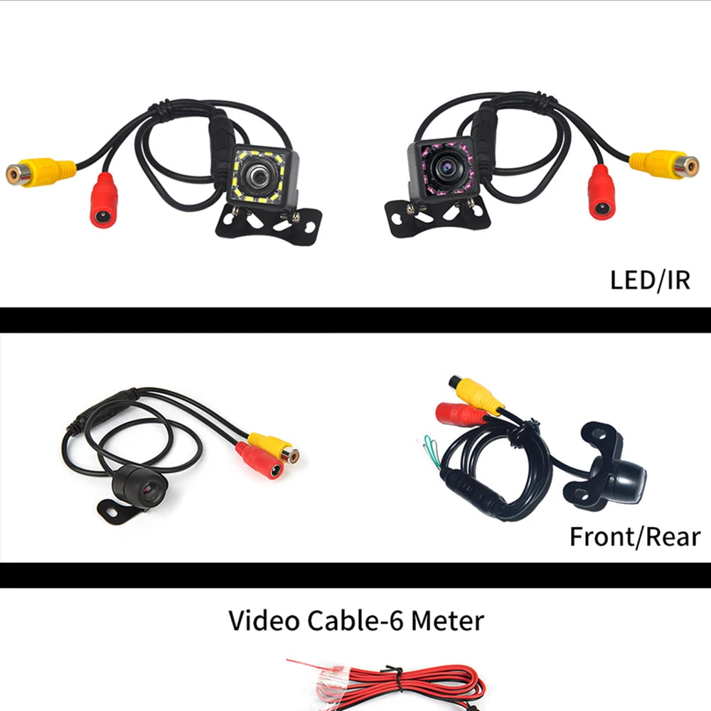 Cámara Trasera Auto Hippcron Visión Nocturna (8 LED) Monitor Parking CCD Impermeable HD