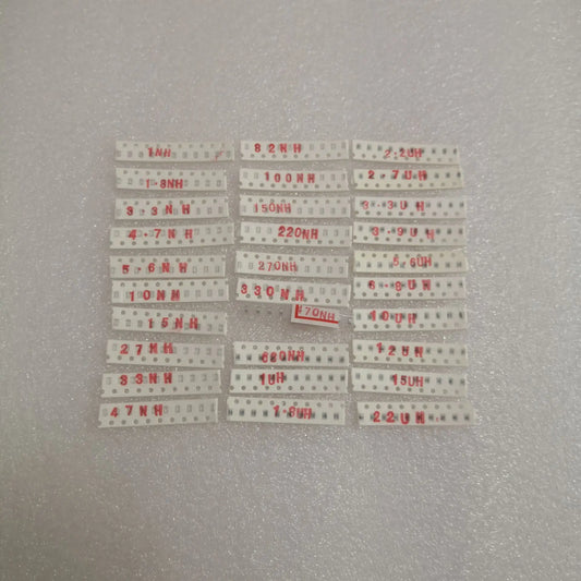 Kit Surtido Inductores SMD 0805 - 30 Valores (1nH a 22uH) x 10 Unidades (Total 300 Piezas)