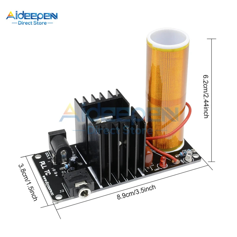 Kit DIY Mini Bobina Tesla Musical 15W (15-24V DC) - Parlante Plasma y Transmisión Inalámbrica