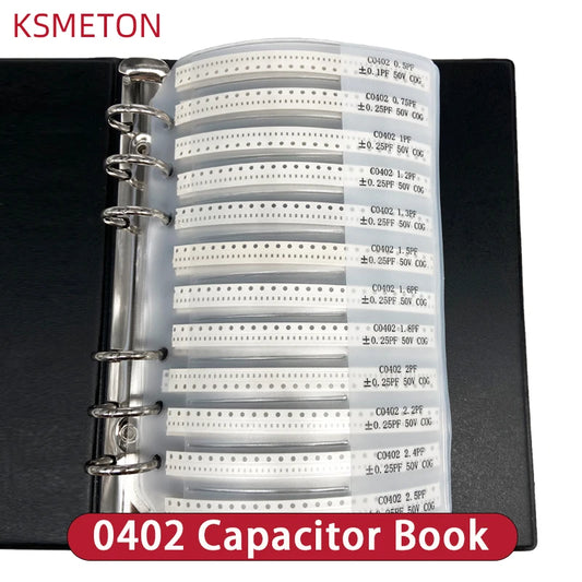 Libro Muestras Capacitores SMD (0201, 0402, 0603, 0805, 1206) Kit Surtido 1nF-10uF