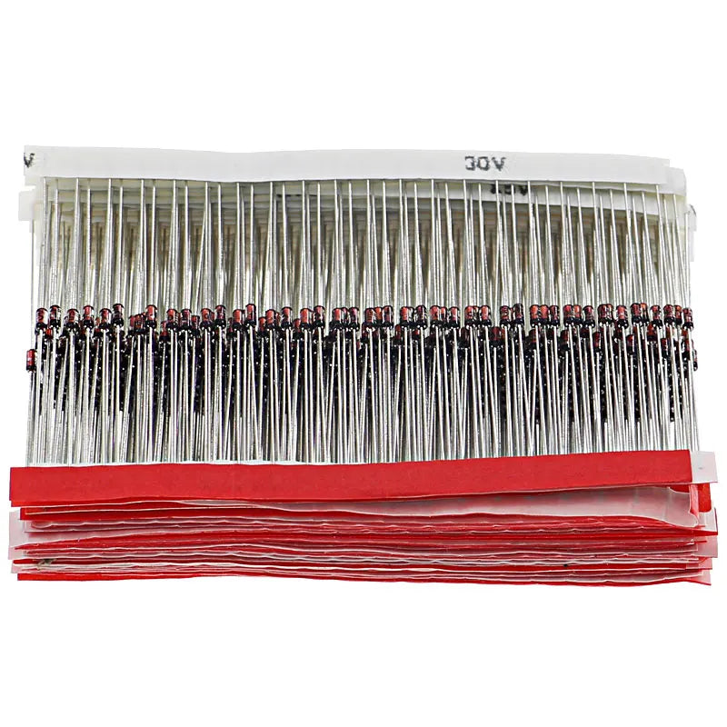 Kit Surtido Diodos Zener (0.5W / 1/2W, 2V-39V, 30 Valores x 20 Unidades) - Pack 600 Piezas