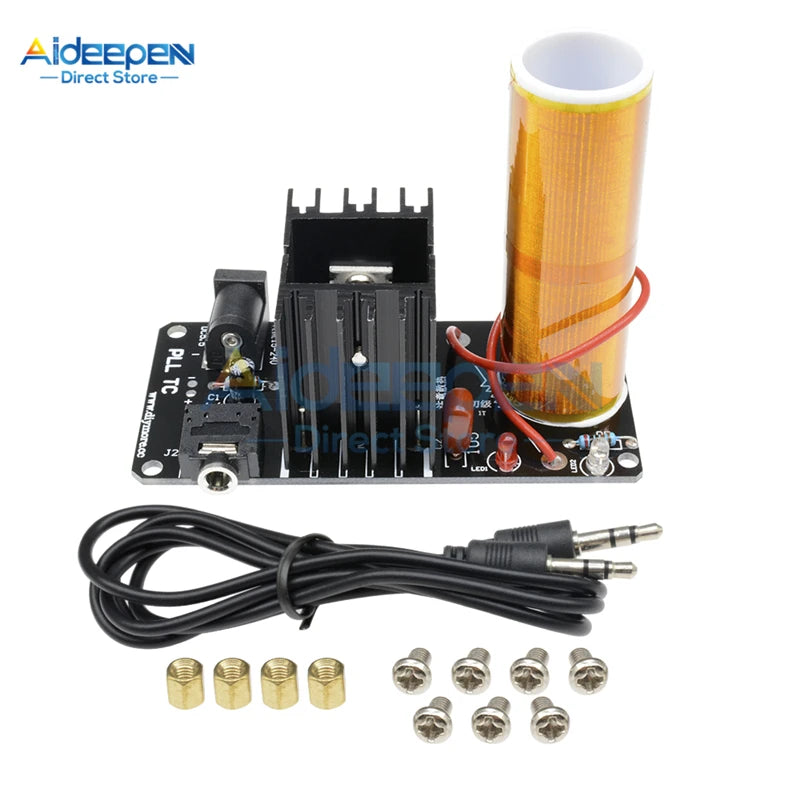 Kit DIY Mini Bobina Tesla Musical 15W (15-24V DC) - Parlante Plasma y Transmisión Inalámbrica